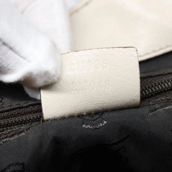 GUCCI GG Canvas Guccissima Hand Bag White Gold - Picture 13 of 16